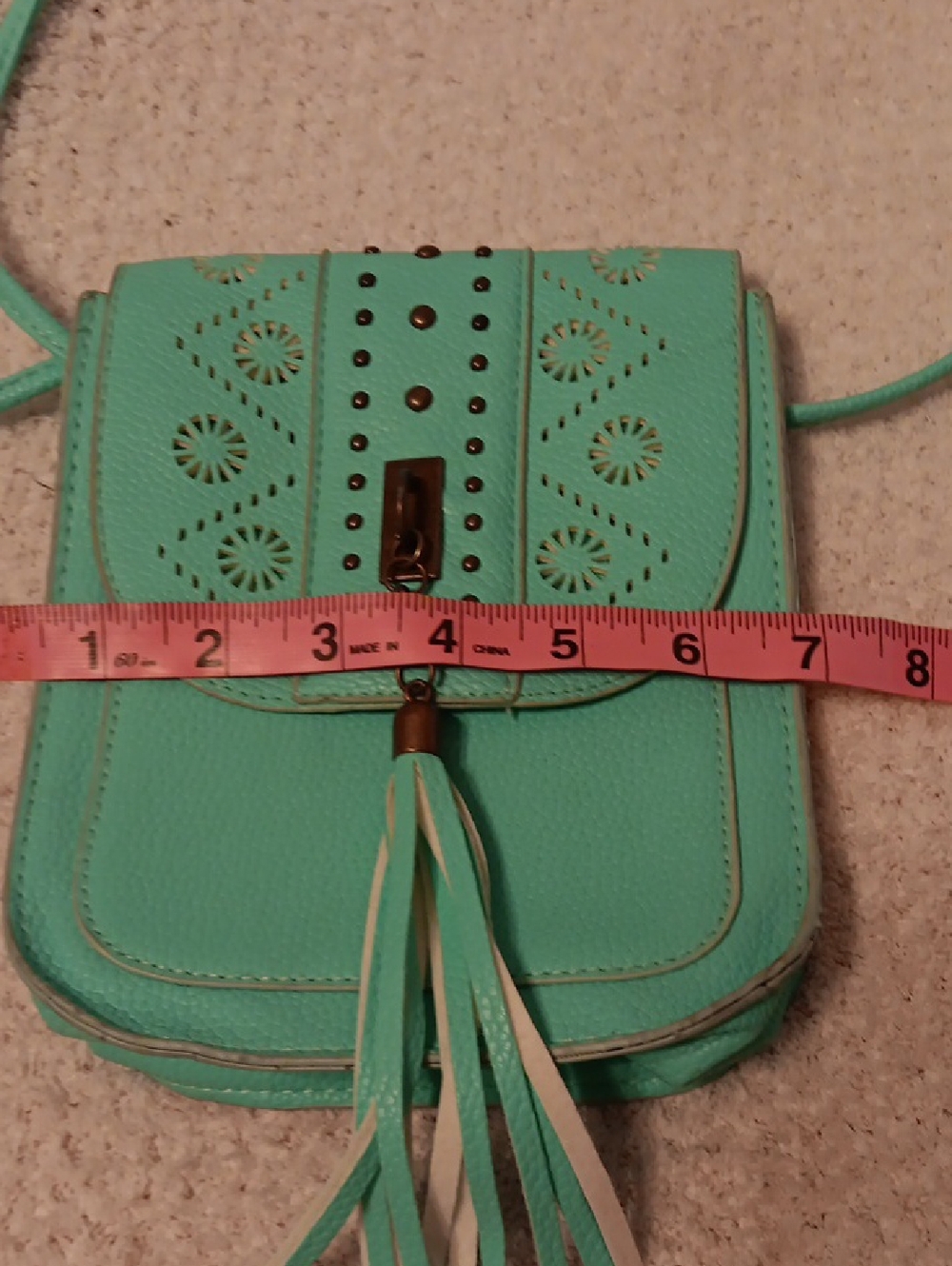 Teal Tassel Crossbody Bag - Women's Shoulder Bag
